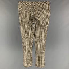 JEAN PAUL GAULTIER Size 32 Black White Gingham Silk Flat Front Casual Pants