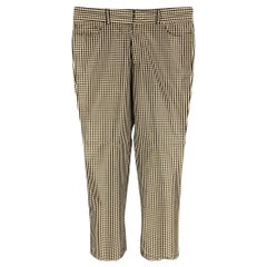 JEAN PAUL GAULTIER Size 32 Black White Gingham Silk Flat Front Casual Pants
