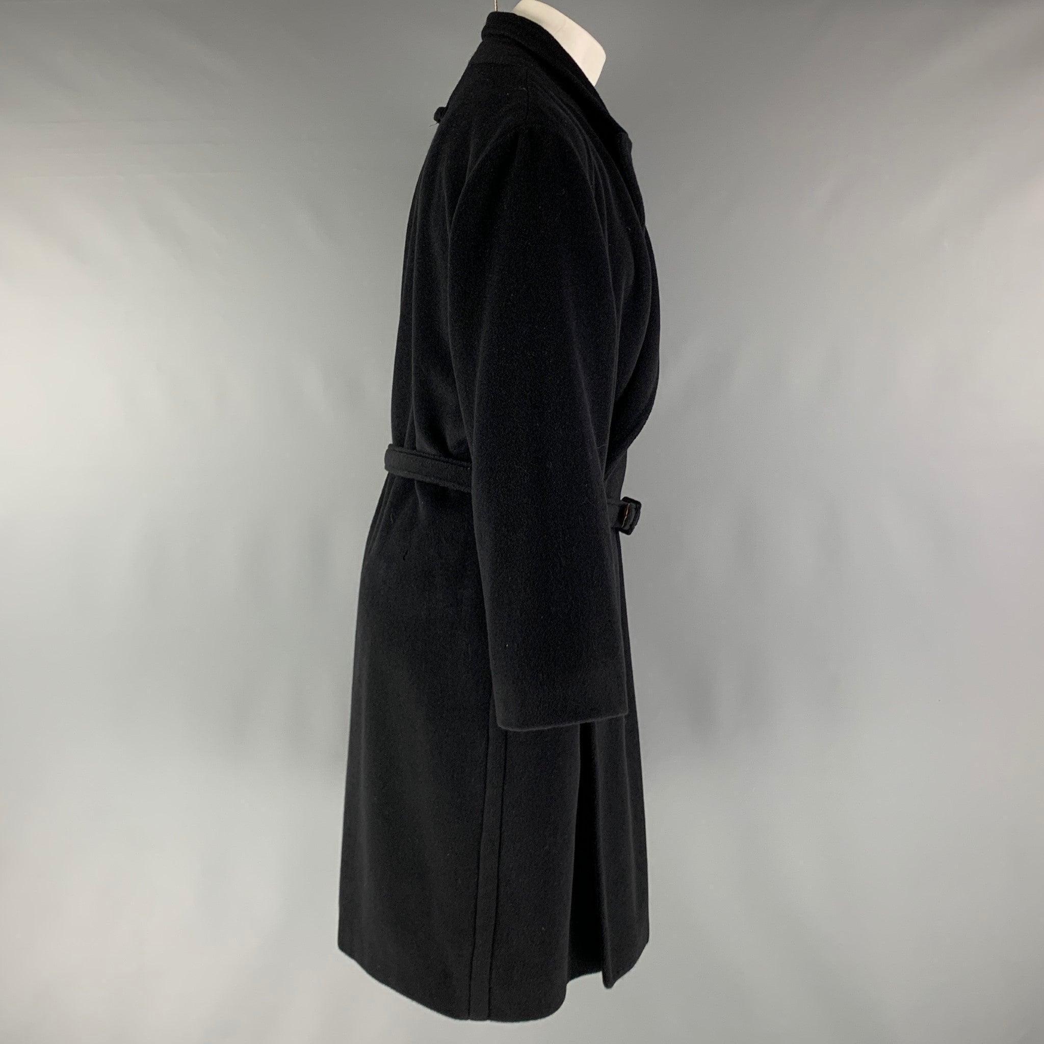 JEAN PAUL GAULTIER Size 38 Black Angora Wool Belted Coat In Good Condition For Sale In San Francisco, CA