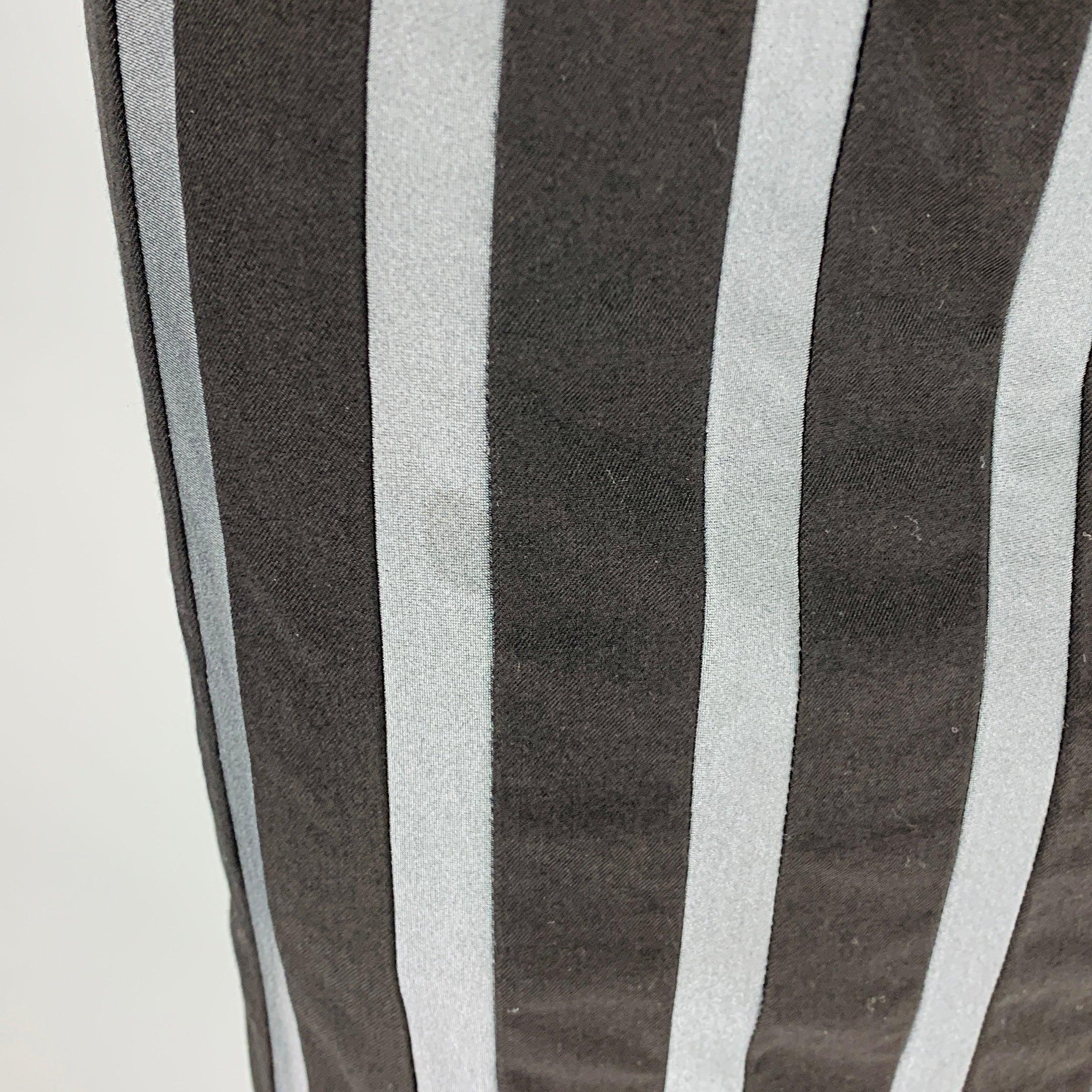 JEAN PAUL GAULTIER Size 4 Black Grey Stripe Pencil Skirt In Good Condition For Sale In San Francisco, CA