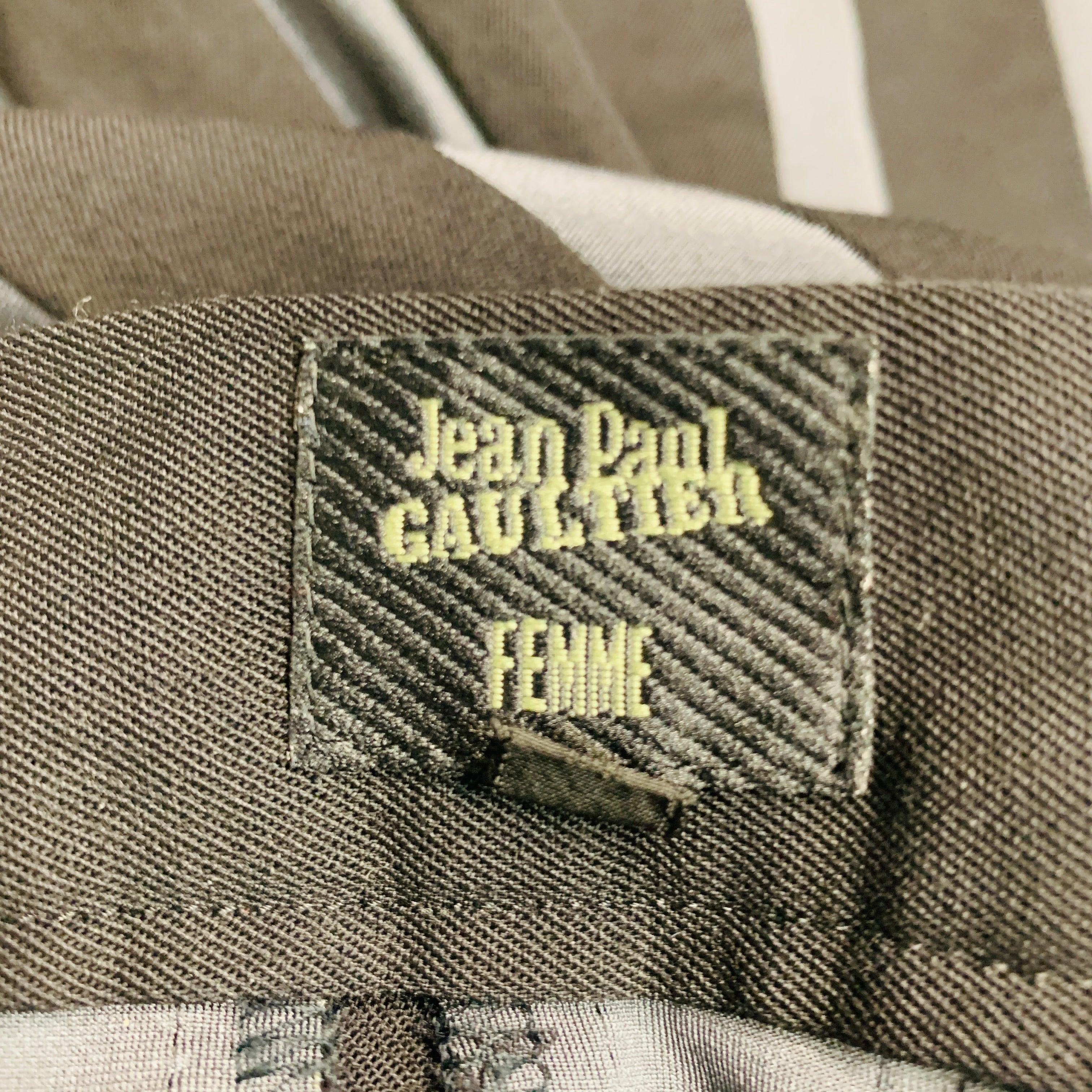 JEAN PAUL GAULTIER Taille 4 Jupe crayon à rayures noires et grises Bon état - En vente à San Francisco, CA