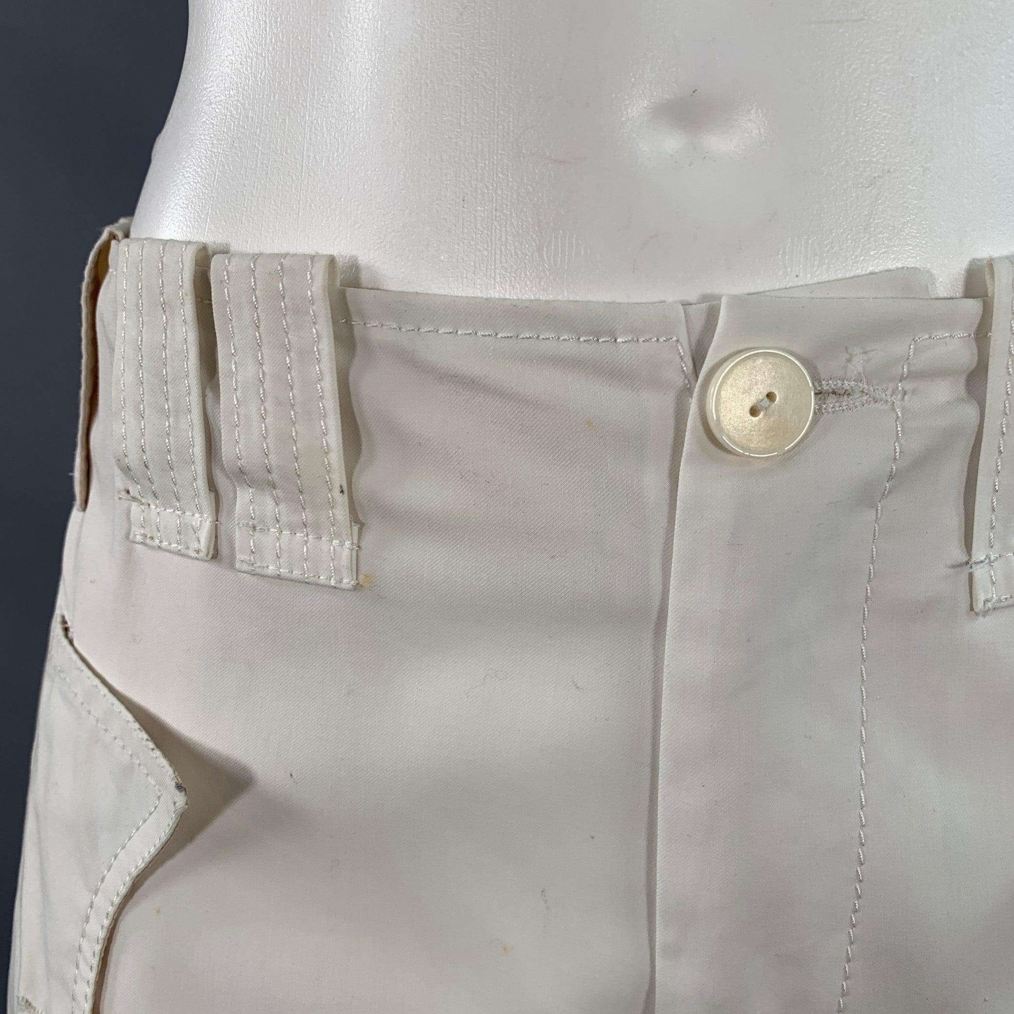 JEAN PAUL GAULTIER Size 4 Cream Cotton Cargo Casual Pants For Sale 1