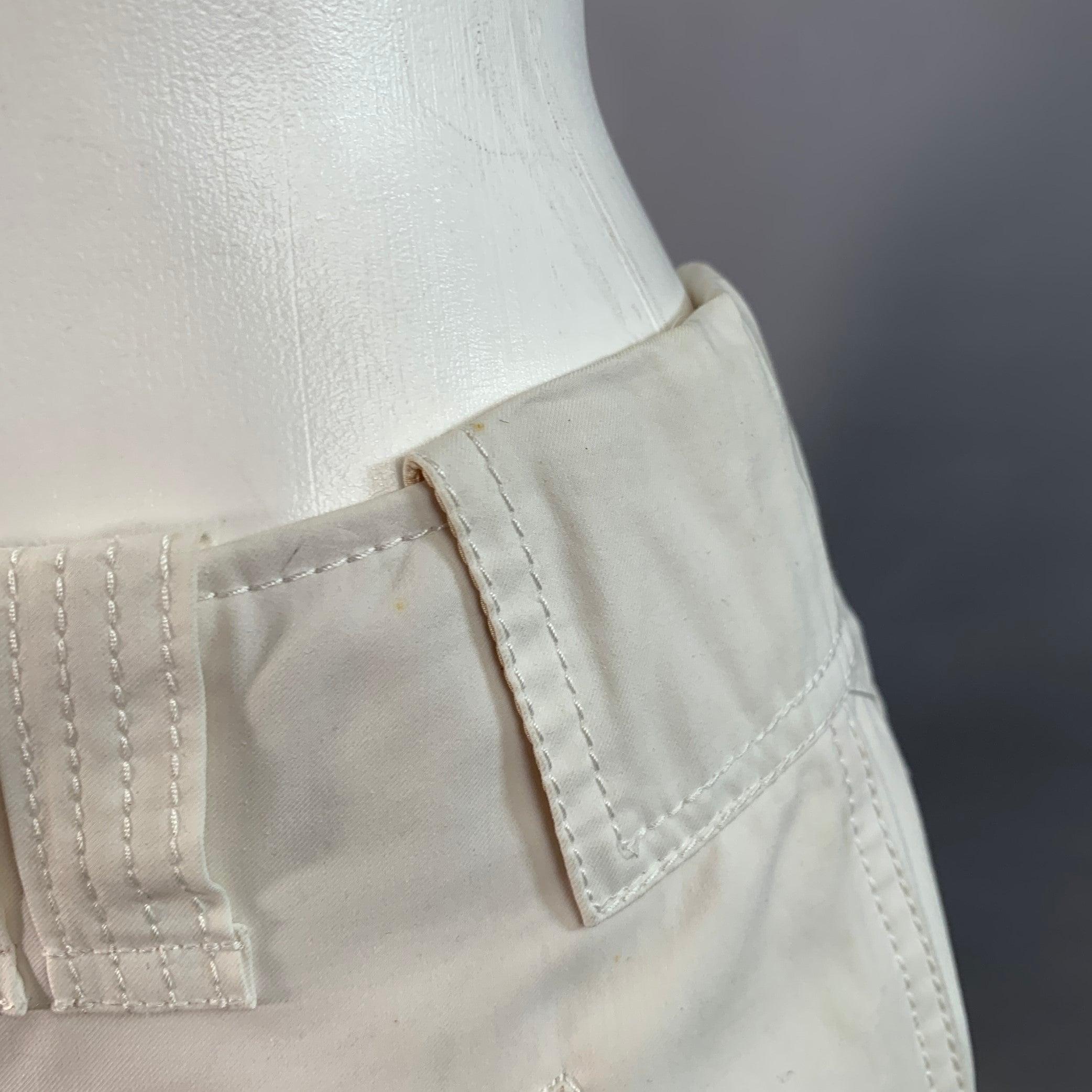 JEAN PAUL GAULTIER Size 4 Cream Cotton Cargo Casual Pants For Sale 2