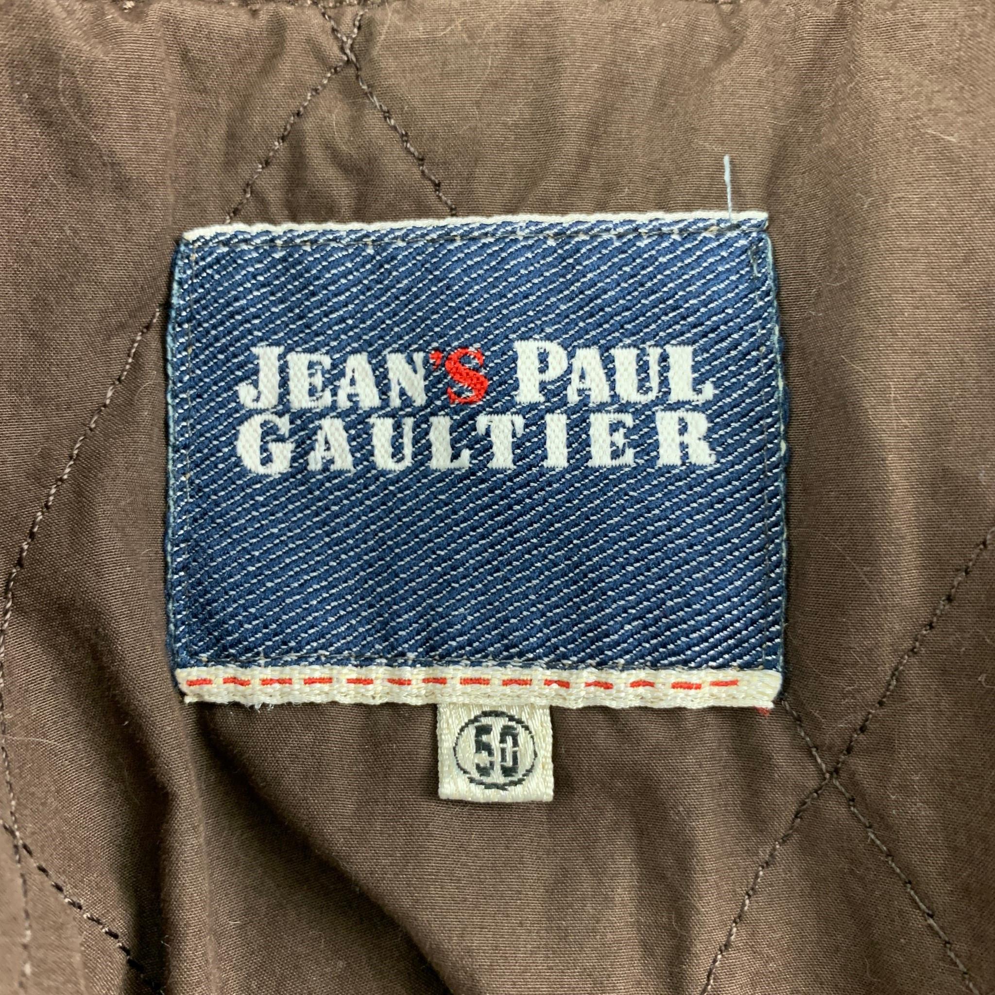 JEAN PAUL GAULTIER Size 40 Brown Button Up Simulated Vest Sailor Back Jacket In Good Condition In San Francisco, CA
