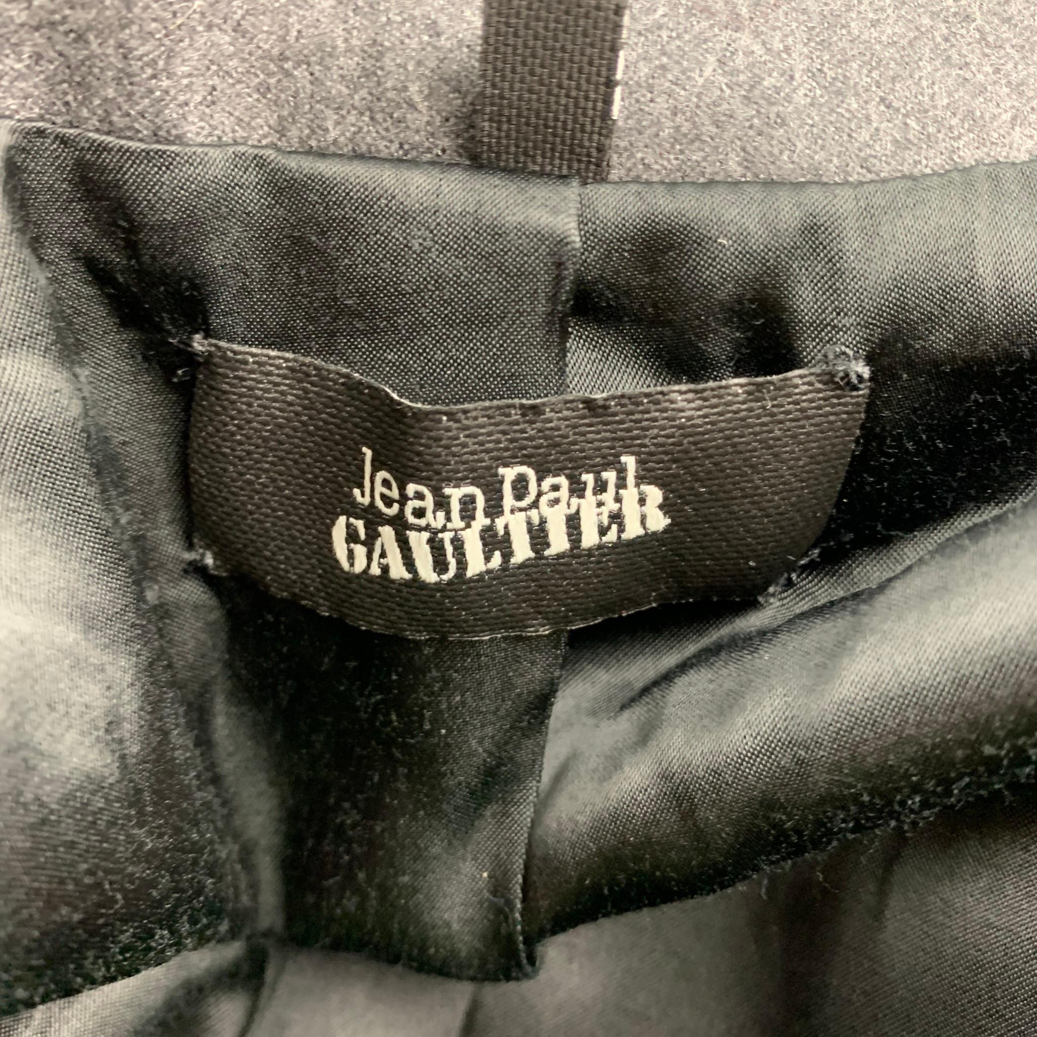 JEAN PAUL GAULTIER Size 40 Dark Gray Wool / Cashmere Cropped Jacket In Excellent Condition In San Francisco, CA