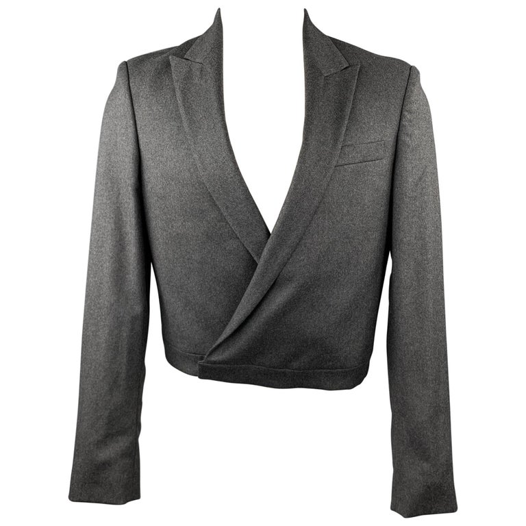 JEAN PAUL GAULTIER Size 40 Dark Gray Wool / Cashmere Cropped Jacket For ...