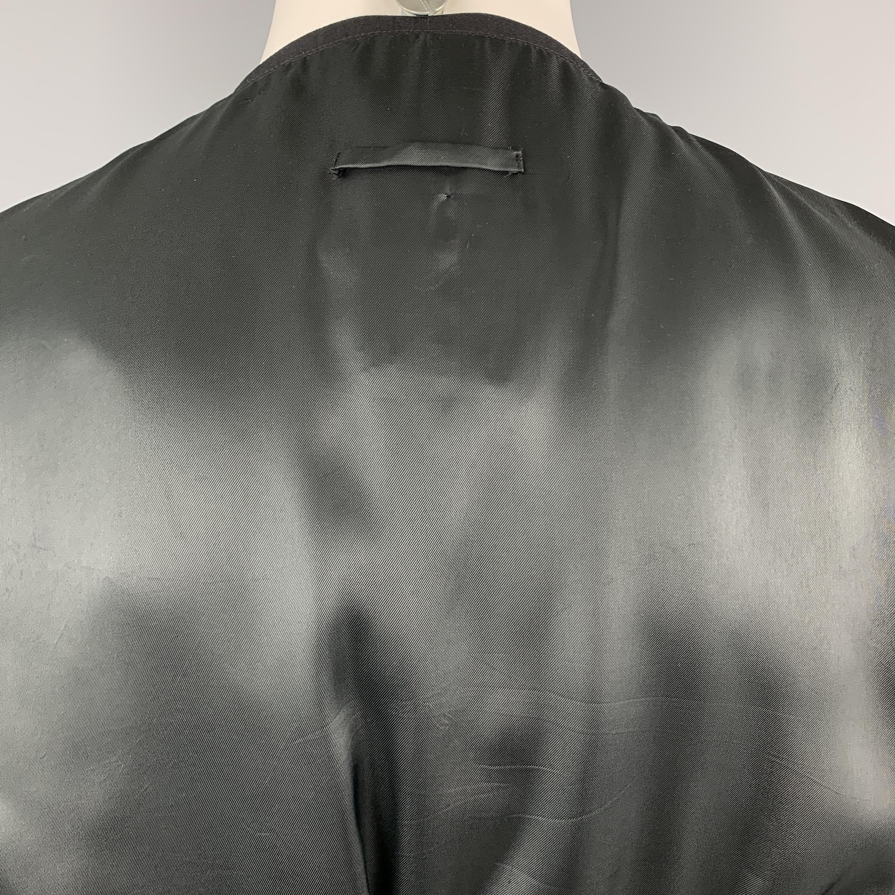 JEAN PAUL GAULTIER Size 42 Black Wool Tied Side Snap Vest 2