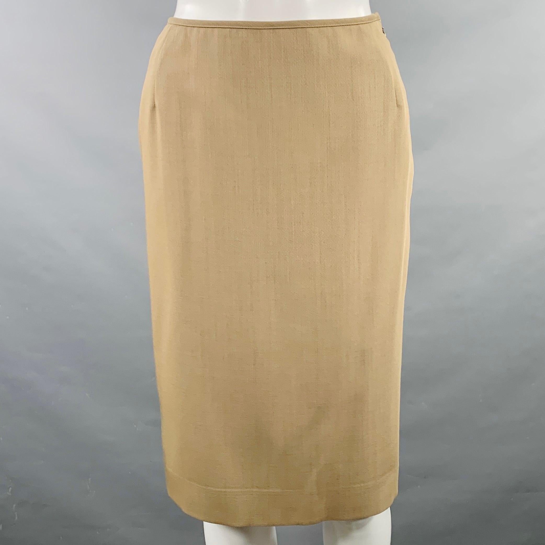 Women's JEAN PAUL GAULTIER Size 6 Beige Wool Single Breasted Skirt Suit For Sale