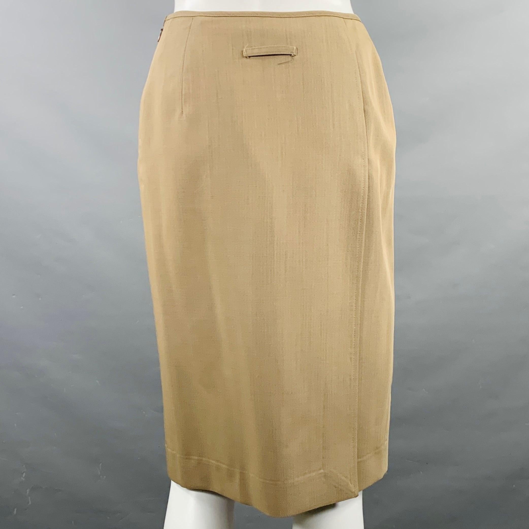 JEAN PAUL GAULTIER Size 6 Beige Wool Single Breasted Skirt Suit For Sale 1