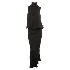 JEAN PAUL GAULTIER Size 6 Black Turtleneck Sleeveless Bubble Top Gown