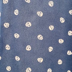 JEAN PAUL GAULTIER Size 6 Navy Grey Polyester Skulls Shirt Dress