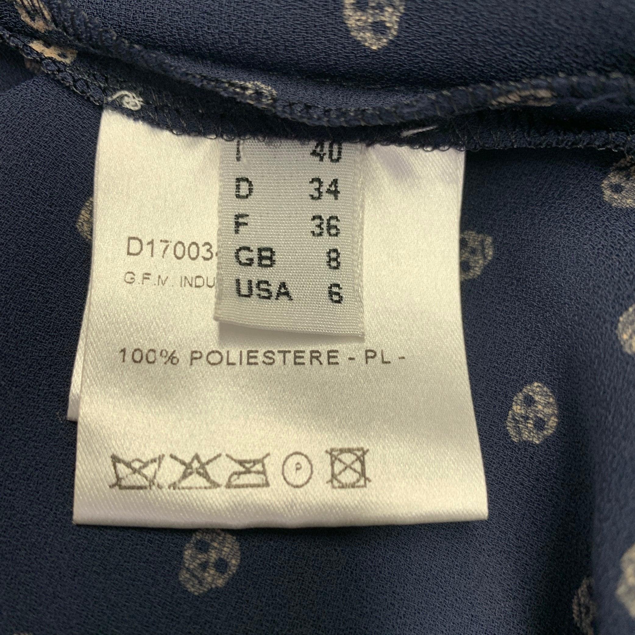 JEAN PAUL GAULTIER Hemdkleid mit Skulpturen aus Polyester in Marineblau und Grau, Größe 6 im Angebot 2