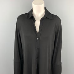 JEAN PAUL GAULTIER Size 8 Black Acetate Blend Button Up Shirt