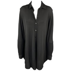 JEAN PAUL GAULTIER Size 8 Black Acetate Blend Button Up Shirt