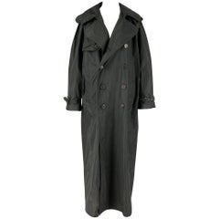 JEAN PAUL GAULTIER Taglia 8 Trench lungo nero in poliestere e seta