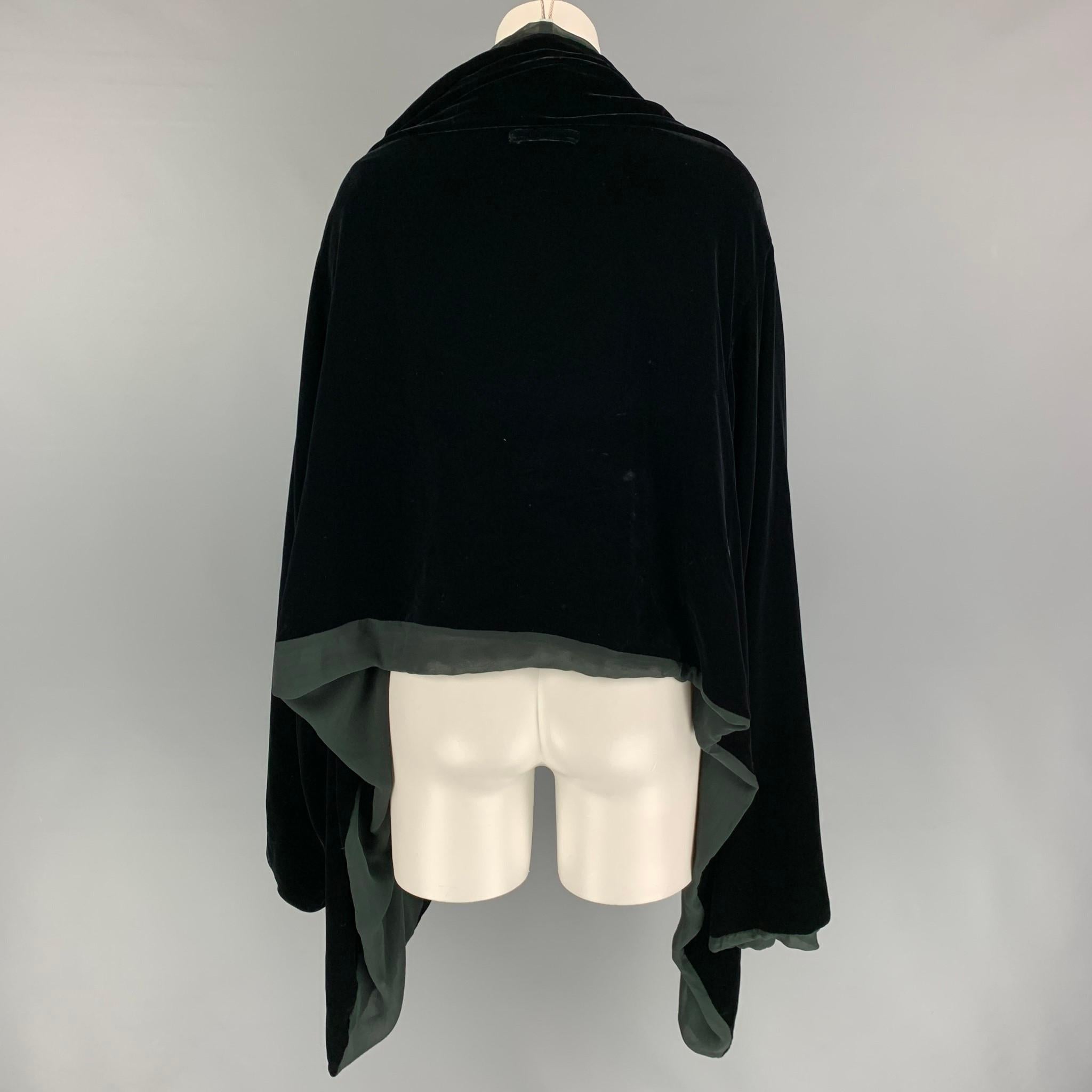 JEAN PAUL GAULTIER Size 8 Black Velvet Rayon Silk Draped Jacket In Good Condition In San Francisco, CA