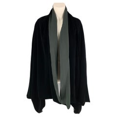 JEAN PAUL GAULTIER Size 8 Black Velvet Rayon Silk Draped Jacket JEAN PAUL GAULTIER Size 8 Black Velvet Rayon Silk Draped Jacket