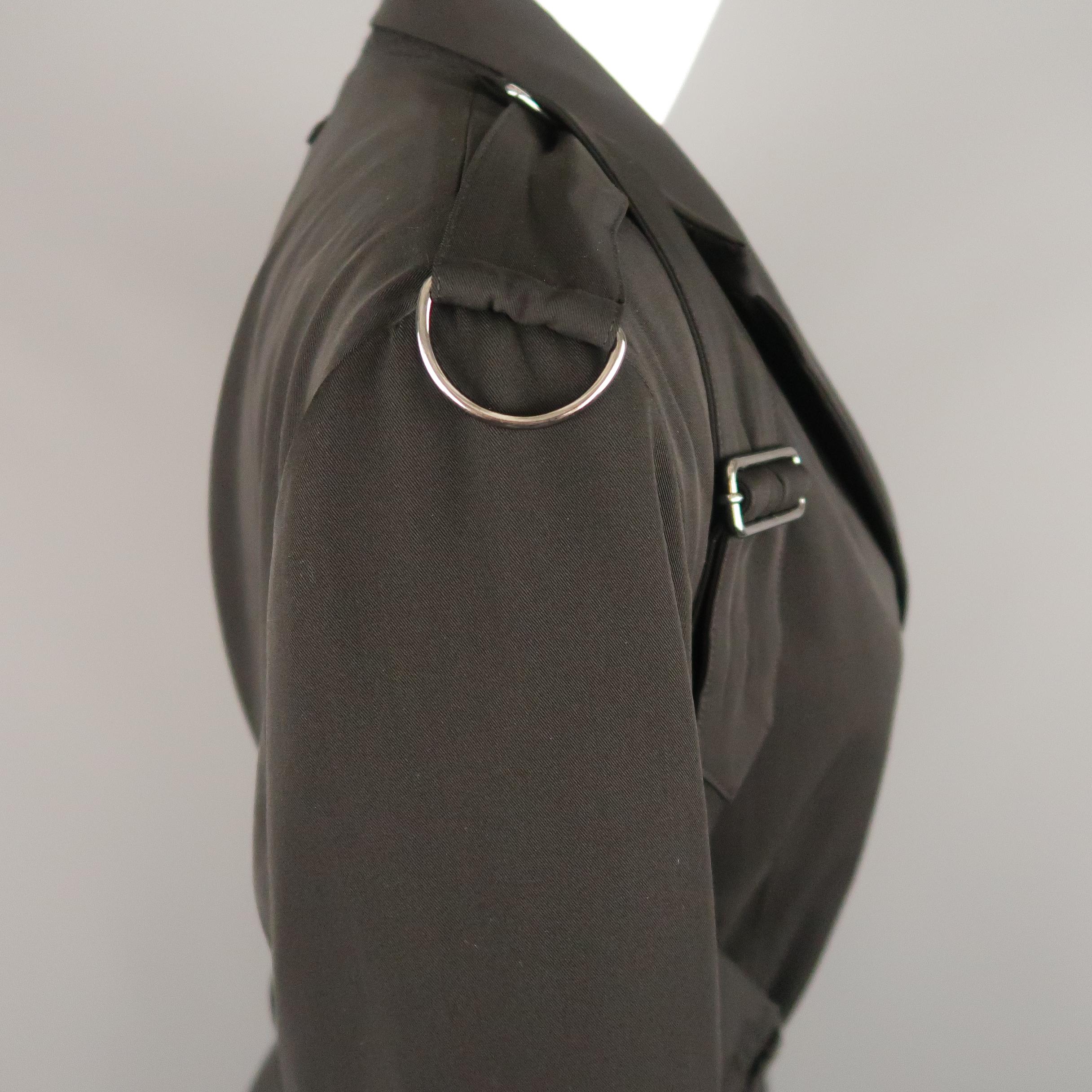 Women's JEAN PAUL GAULTIER Size 8 Black Wool Bondage Strap Blazer Jacket