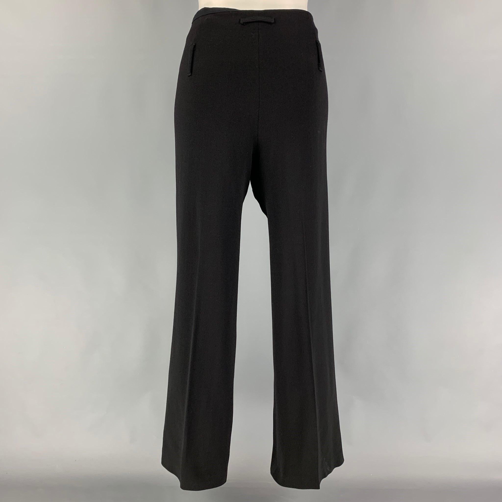 JEAN PAUL GAULTIER Size 8 Black Wool Polyamide Dress Pants In Good Condition For Sale In San Francisco, CA