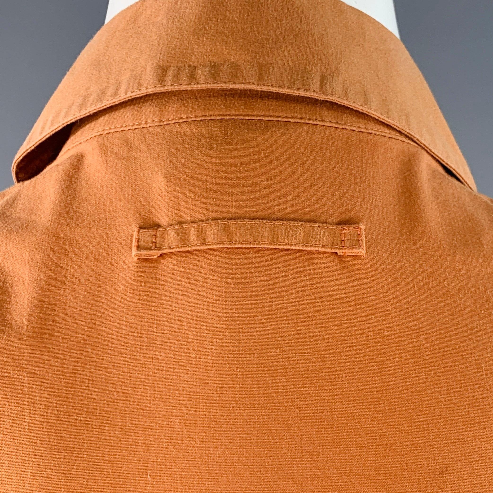 JEAN PAUL GAULTIER Taille 8 Orange Cotton Blend Short Sleeve Casual Top Pour femmes en vente