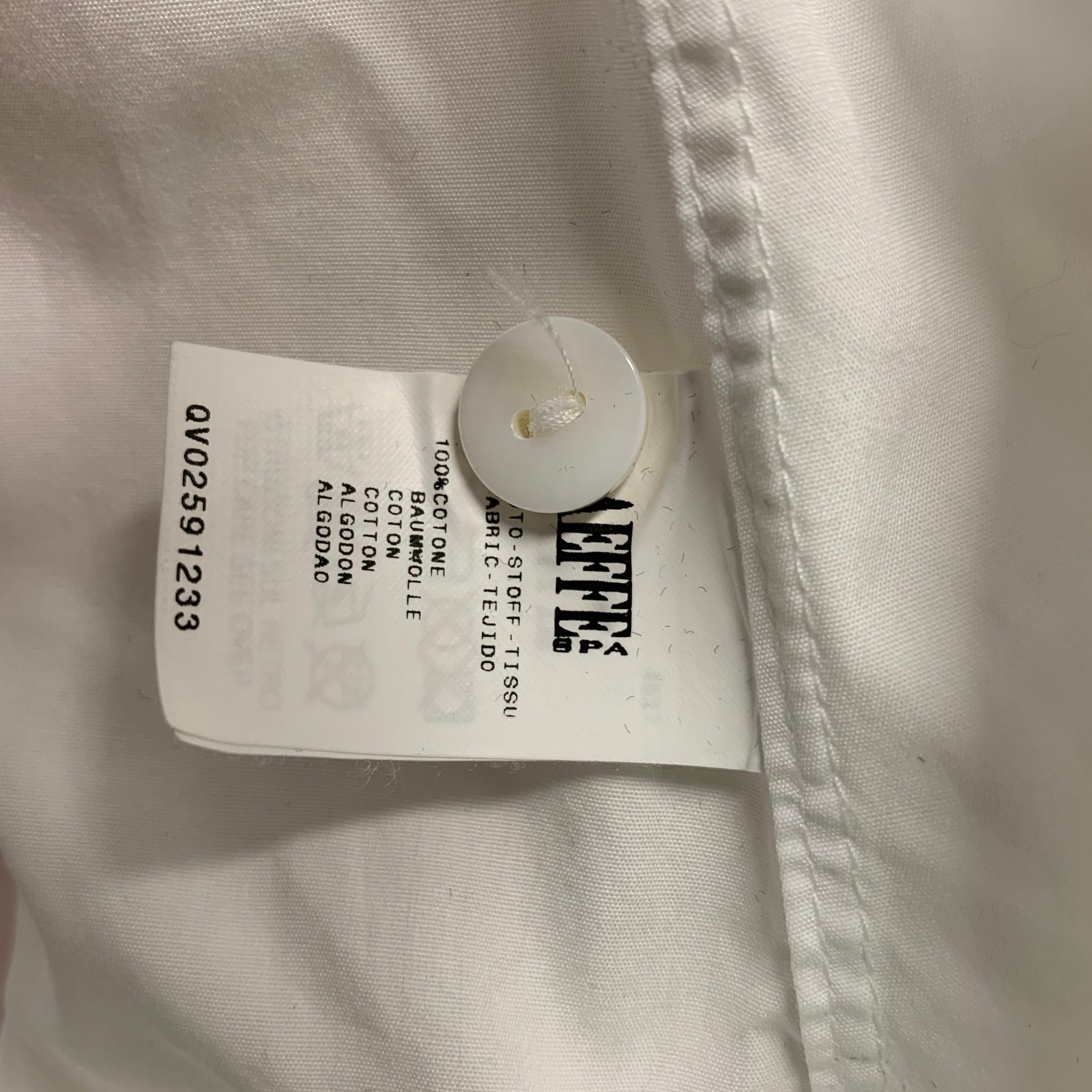JEAN PAUL GAULTIER Size 8 White Cotton Solid Buttoned Sleeve Shirt 1