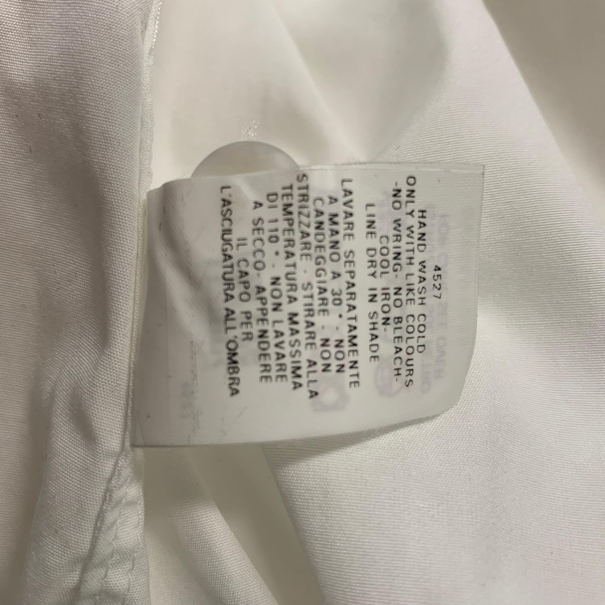 JEAN PAUL GAULTIER Size 8 White Cotton Solid Buttoned Sleeve Shirt 2