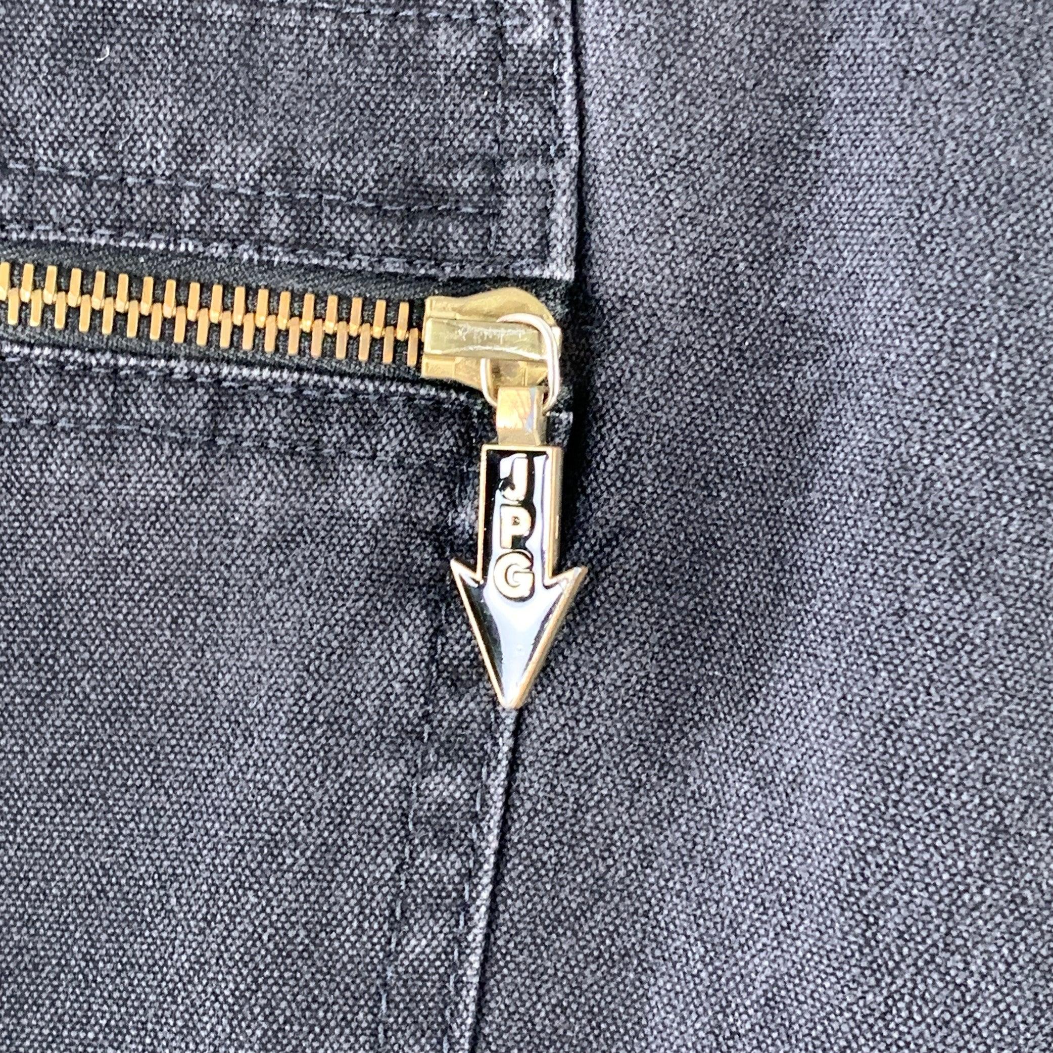 JEAN PAUL GAULTIER Taille L Coton Noir Fuselé Cinq Poches Jeans Bon état - En vente à San Francisco, CA