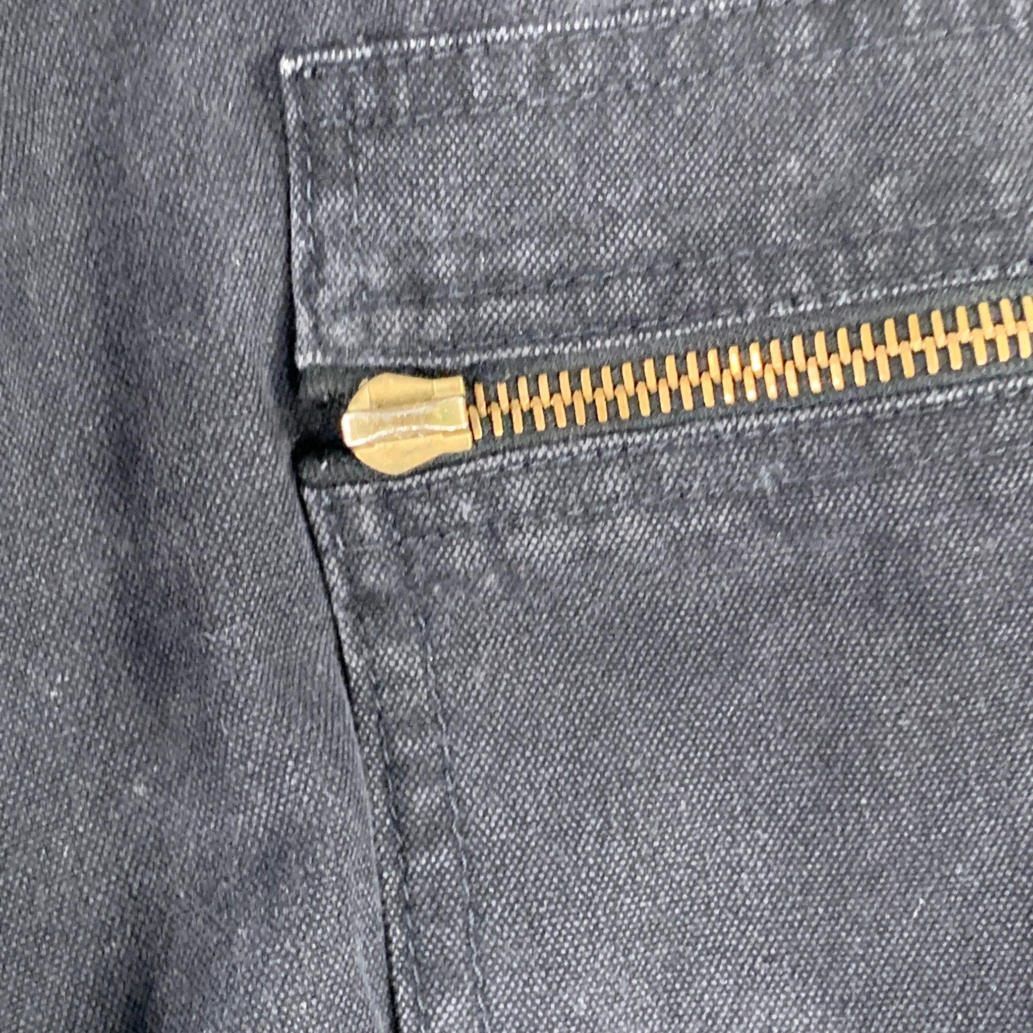 JEAN PAUL GAULTIER Taille L Coton Noir Fuselé Cinq Poches Jeans Pour hommes en vente
