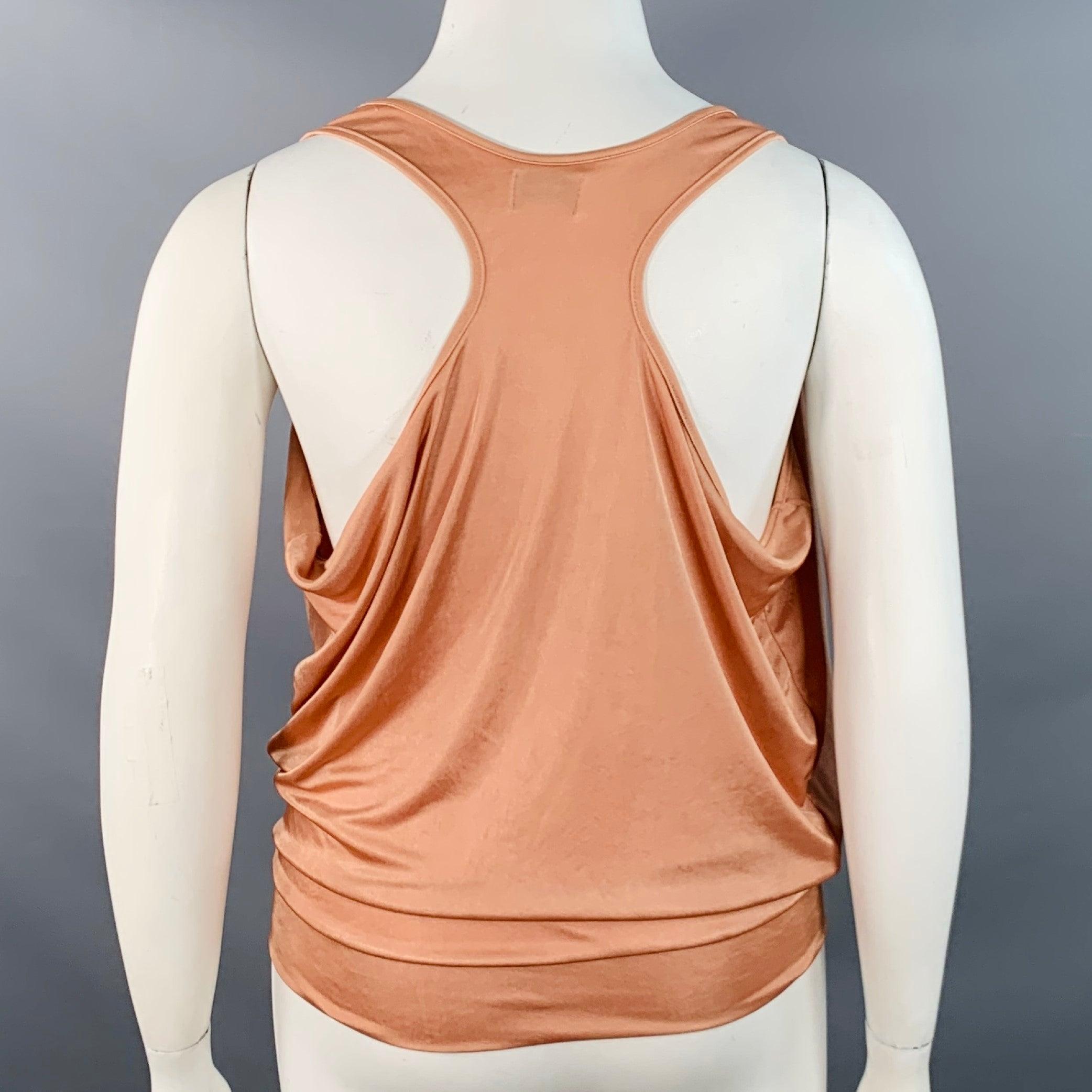 Arancia JEAN PAUL GAULTIER Canotta casual in poliestere arancione sorbetto taglia L in vendita