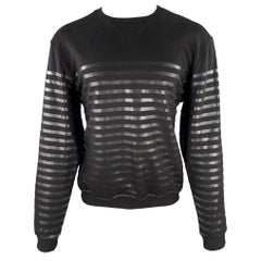 JEAN PAUL GAULTIER Size M Black Stripe Cotton Crew-Neck Pullover
