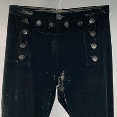 JEAN PAUL GAULTIER Size M Black Velvet Rayon Silk Blend Flared Dress Pants