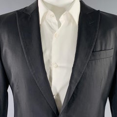 JEAN PAUL GAULTIER Size M Black Wool Silk Peak Lapel Suit