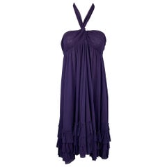 Jean-Paul Gaultier - Robe de cocktail en tulle poli violet aubergine, taille M