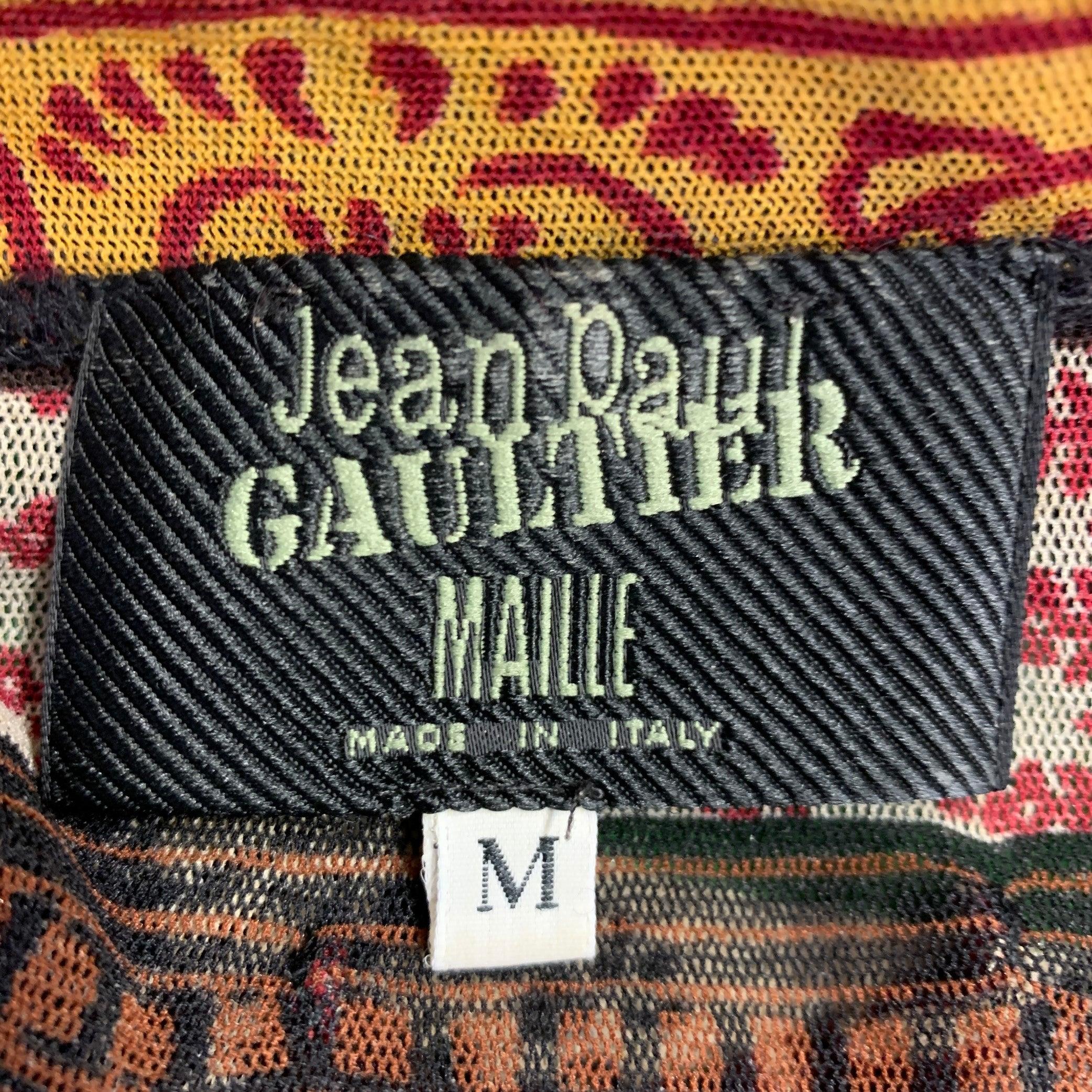 Chemise à manches longues Jean-Paul Gaultier, taille M, imprimé multicolore en maille polyamide Pour hommes en vente