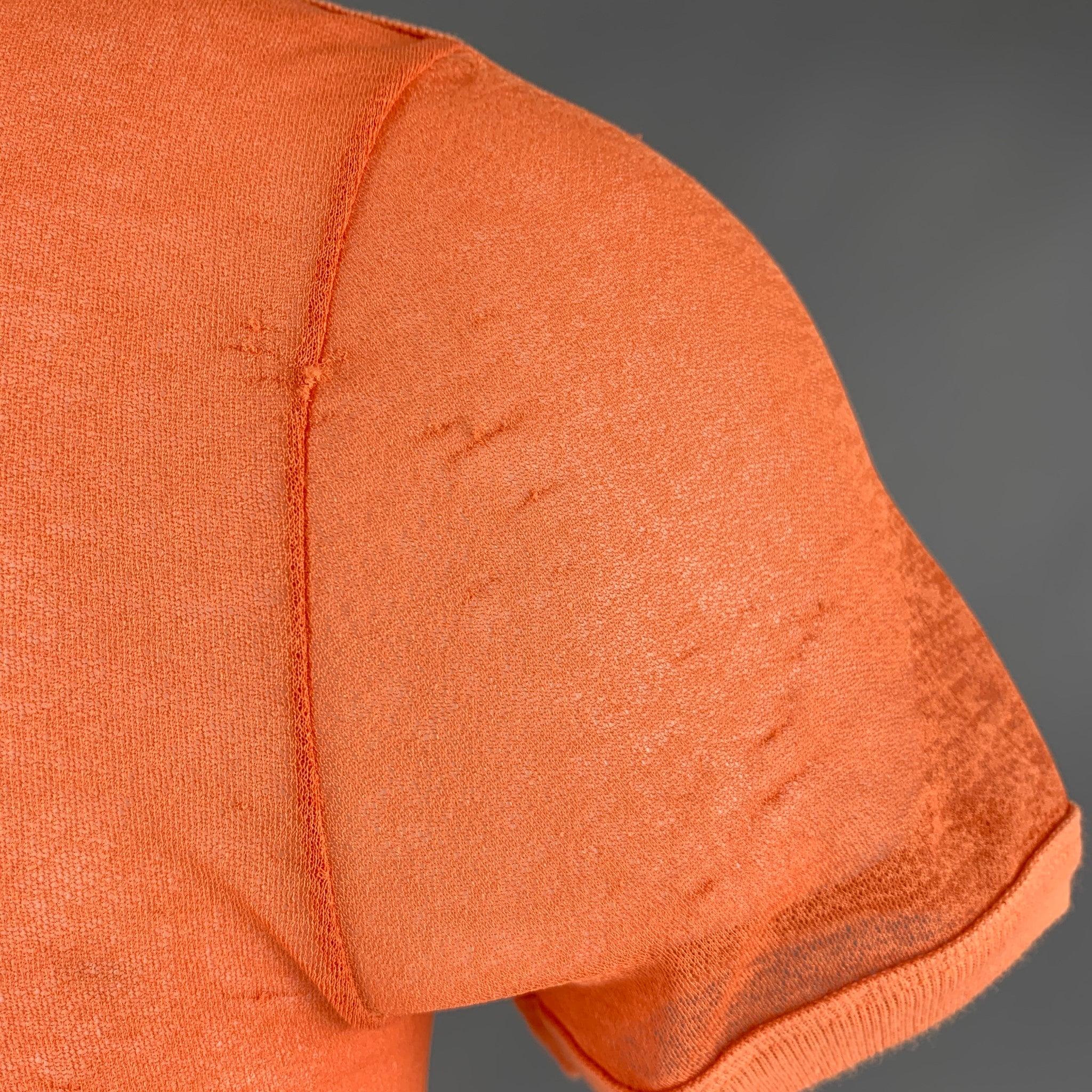 JEAN PAUL GAULTIER Size M Orange Polyester Short Sleeve T-shirt For Sale 2