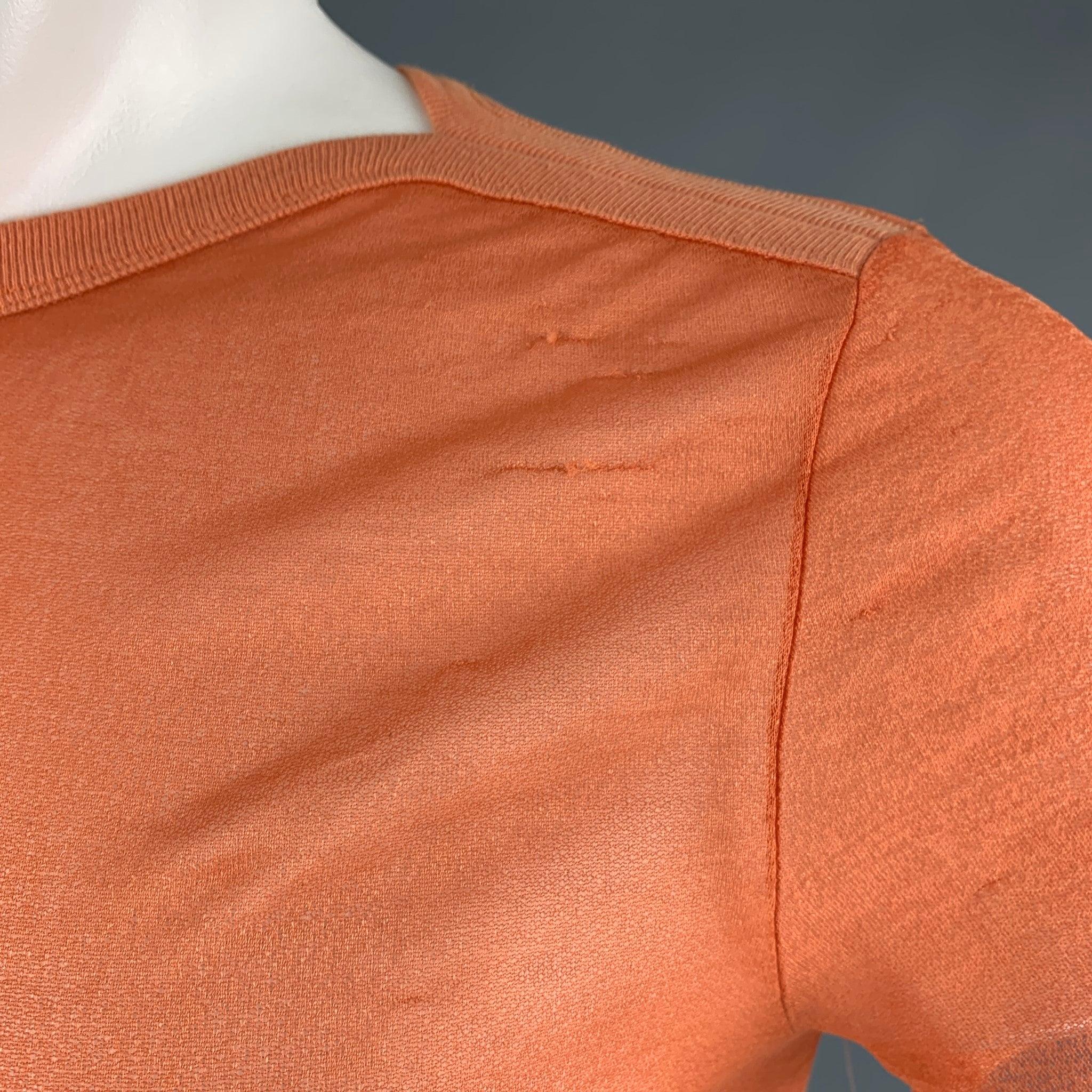 JEAN PAUL GAULTIER Size M Orange Polyester Short Sleeve T-shirt For Sale 3