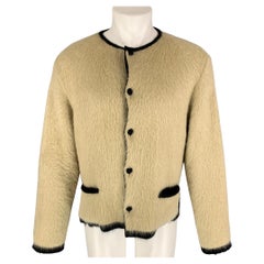Vintage JEAN PAUL GAULTIER Size M Yellow Black Mohair Blend Button Down Cardigan