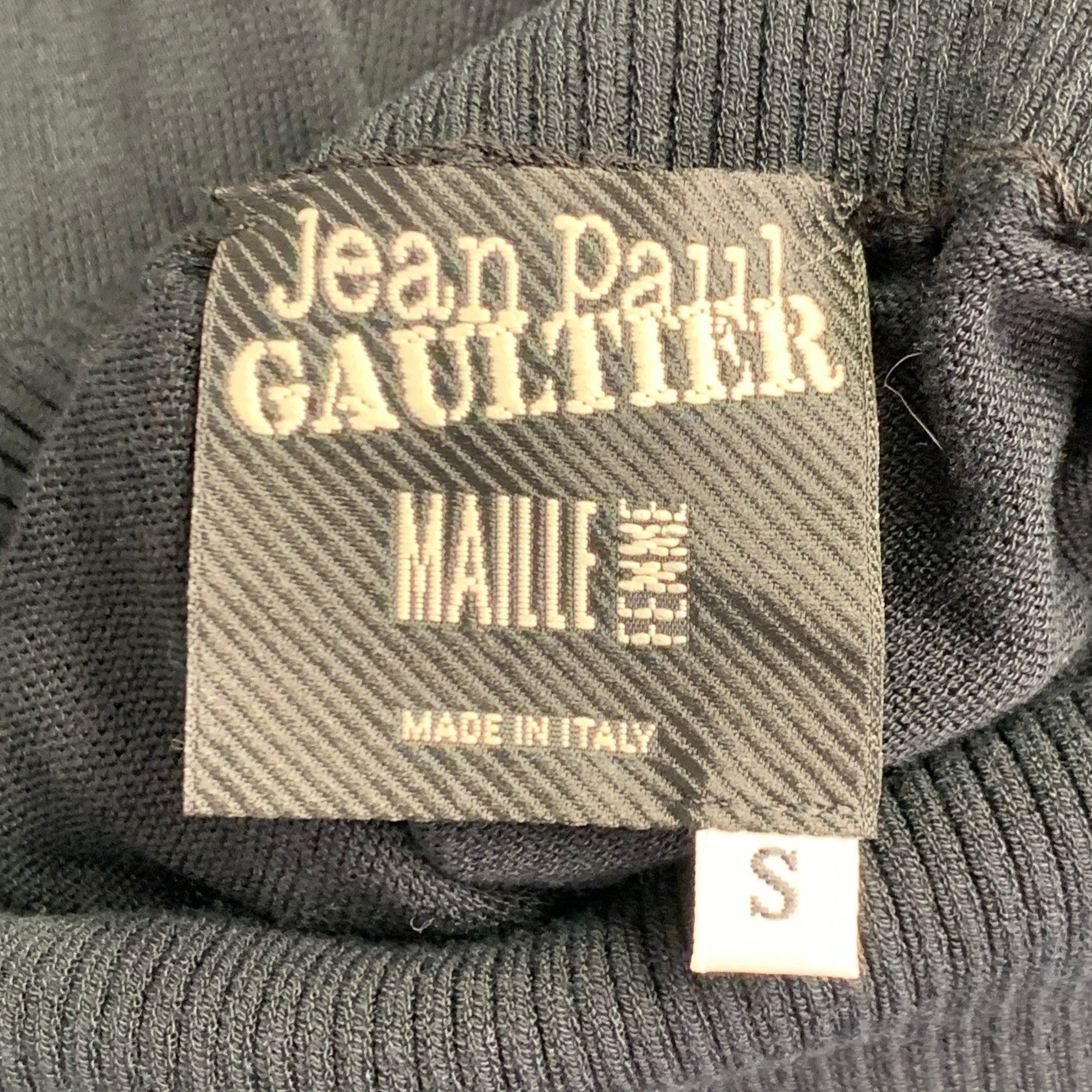JEAN PAUL GAULTIER Size S Black Crochet Mixed Patterns Cowl Neck Dress For Sale 2