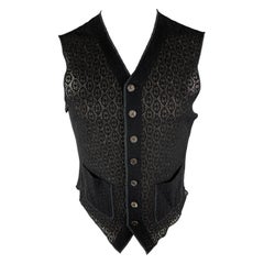 JEAN PAUL GAULTIER Size S Black Lace Mesh Polyamide Buttoned Vest