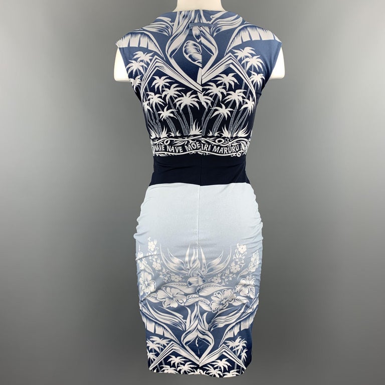 JEAN-PAUL GAULTIER Femme Velour Aloha one piece dress blue 40