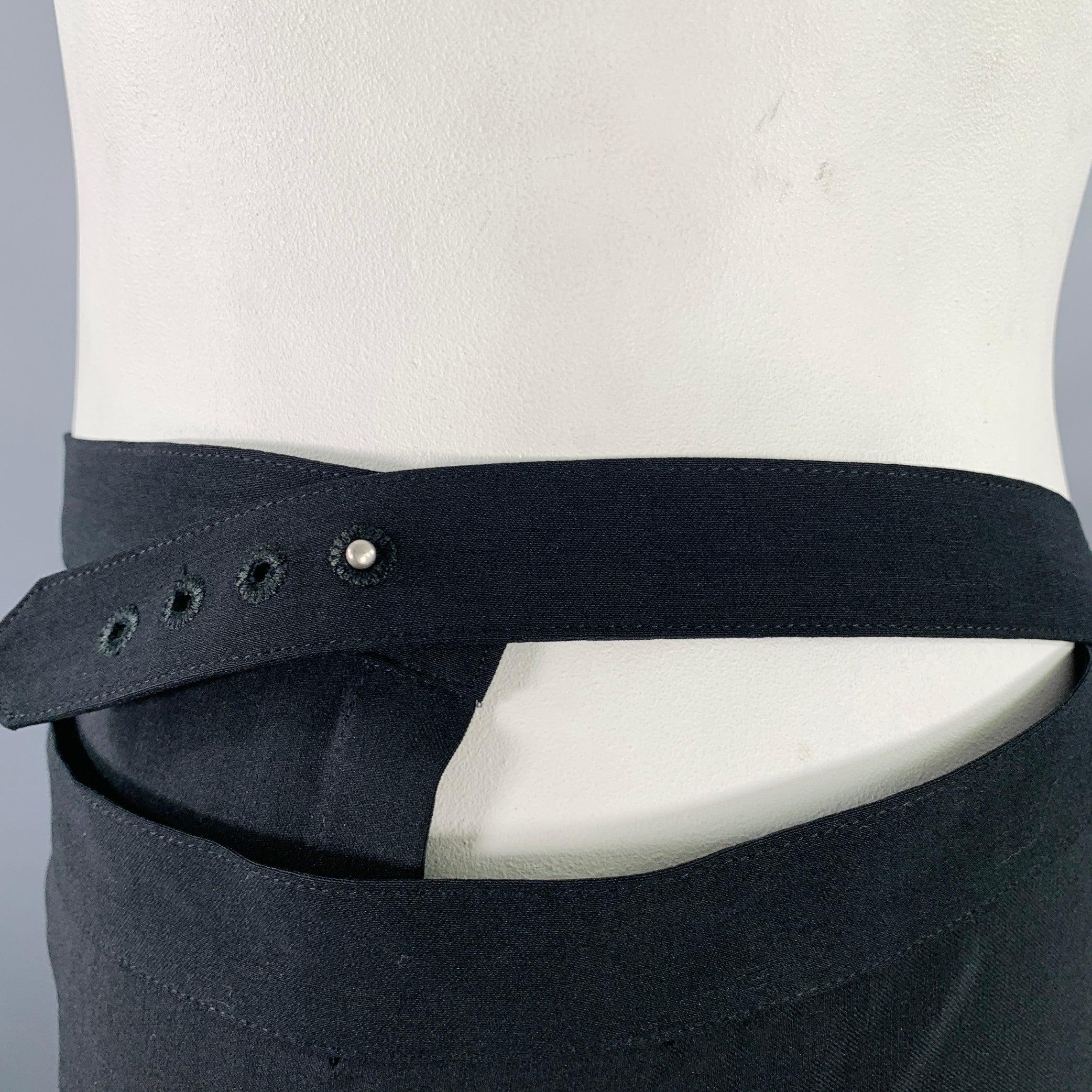 JEAN PAUL GAULTIER Talla XL Falda envolvente de lana y seda negra en Excelente estado para la venta en San Francisco, CA