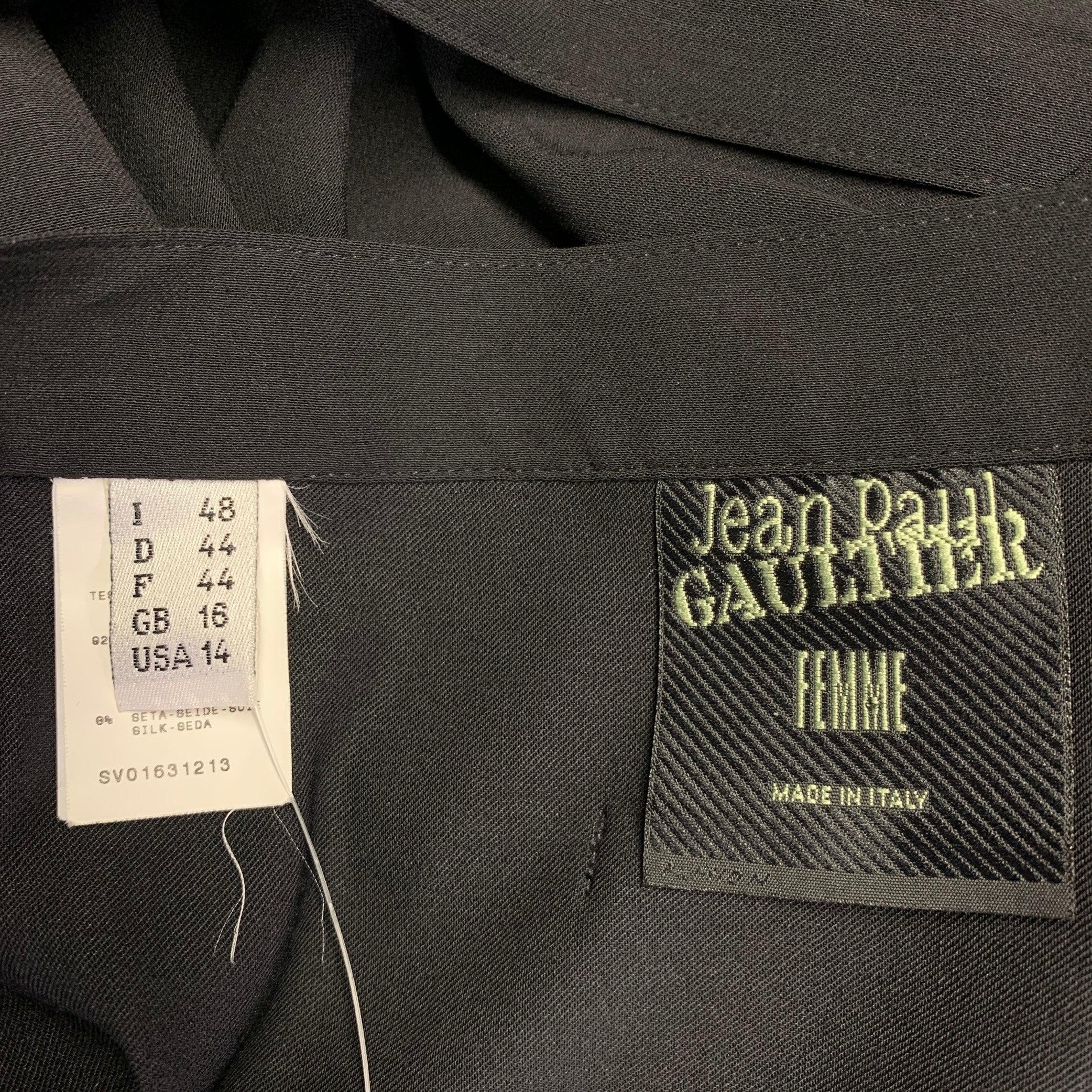 De las mujeres JEAN PAUL GAULTIER Talla XL Falda envolvente de lana y seda negra en venta
