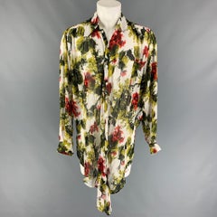 JEAN PAUL GAULTIER Size XL Multi-Color Abstract Floral Long Sleeve Shirt