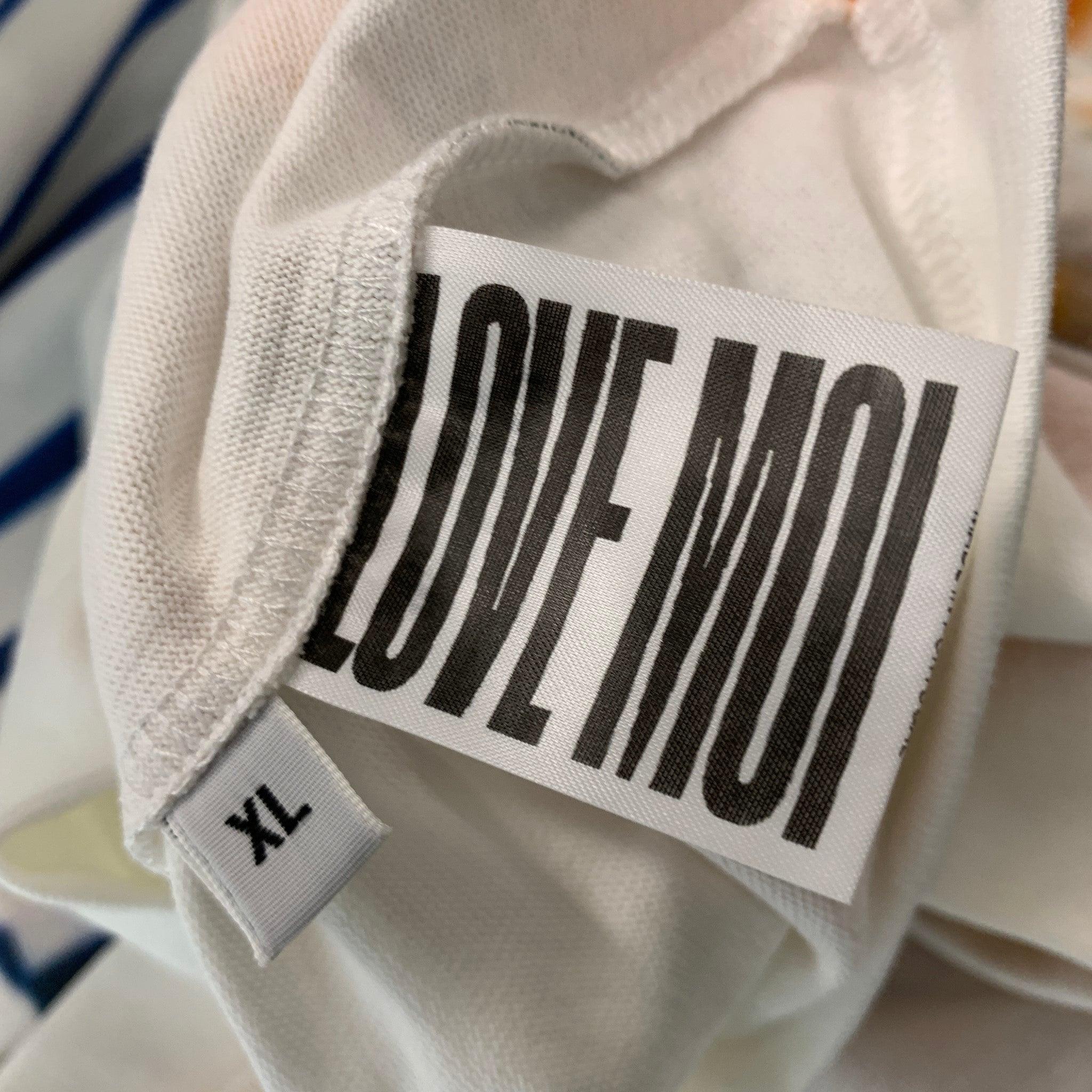 JEAN PAUL GAULTIER, T-shirt col ras du cou en coton imprimé multicolore blanc, taille XL en vente 3