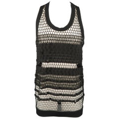 JEAN PAUL GAULTIER Size XS Black Mesh Cotton Blend Tank Top