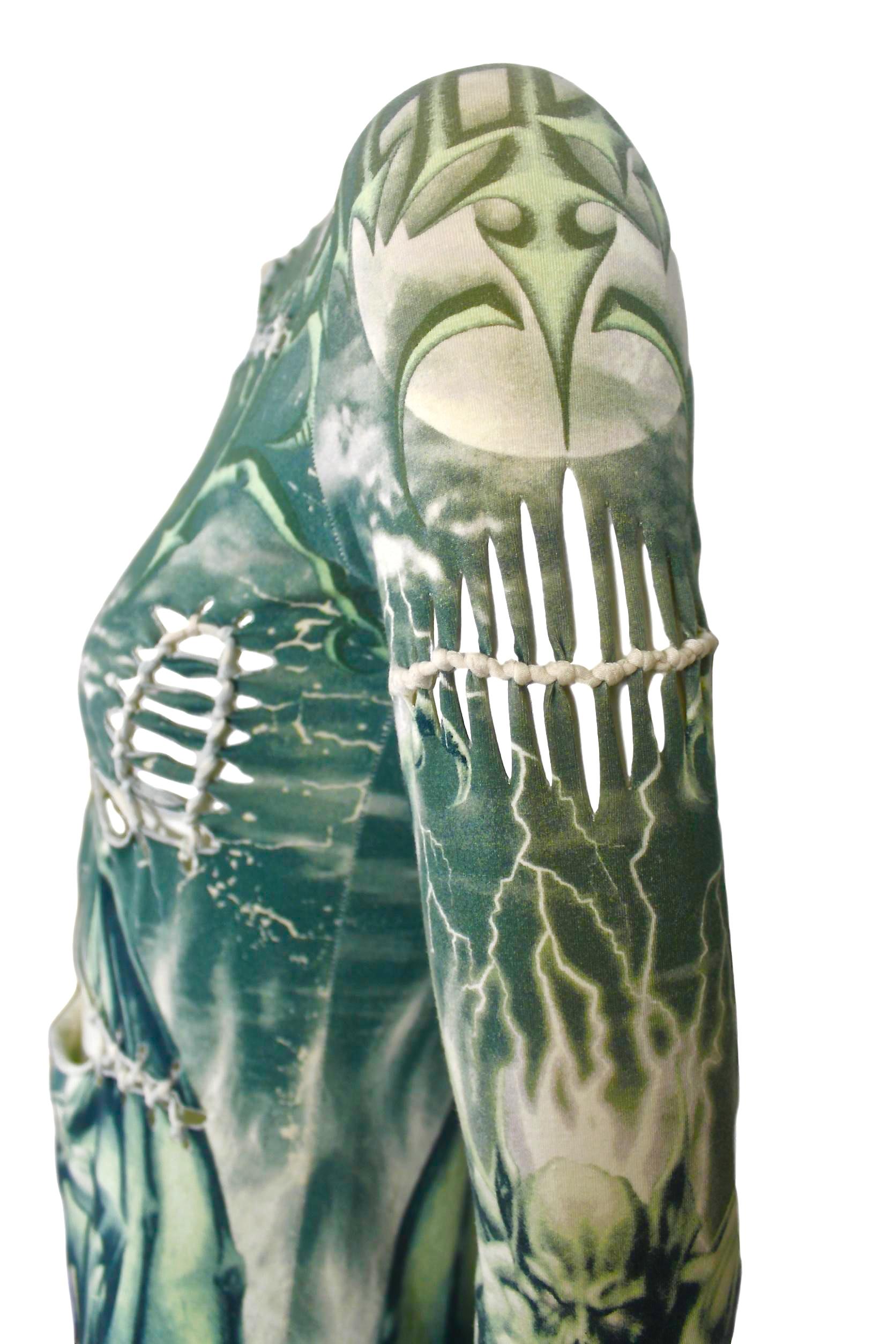 Jean Paul Gaultier Slashed and Stitched Demon Print T-Shirt 7
