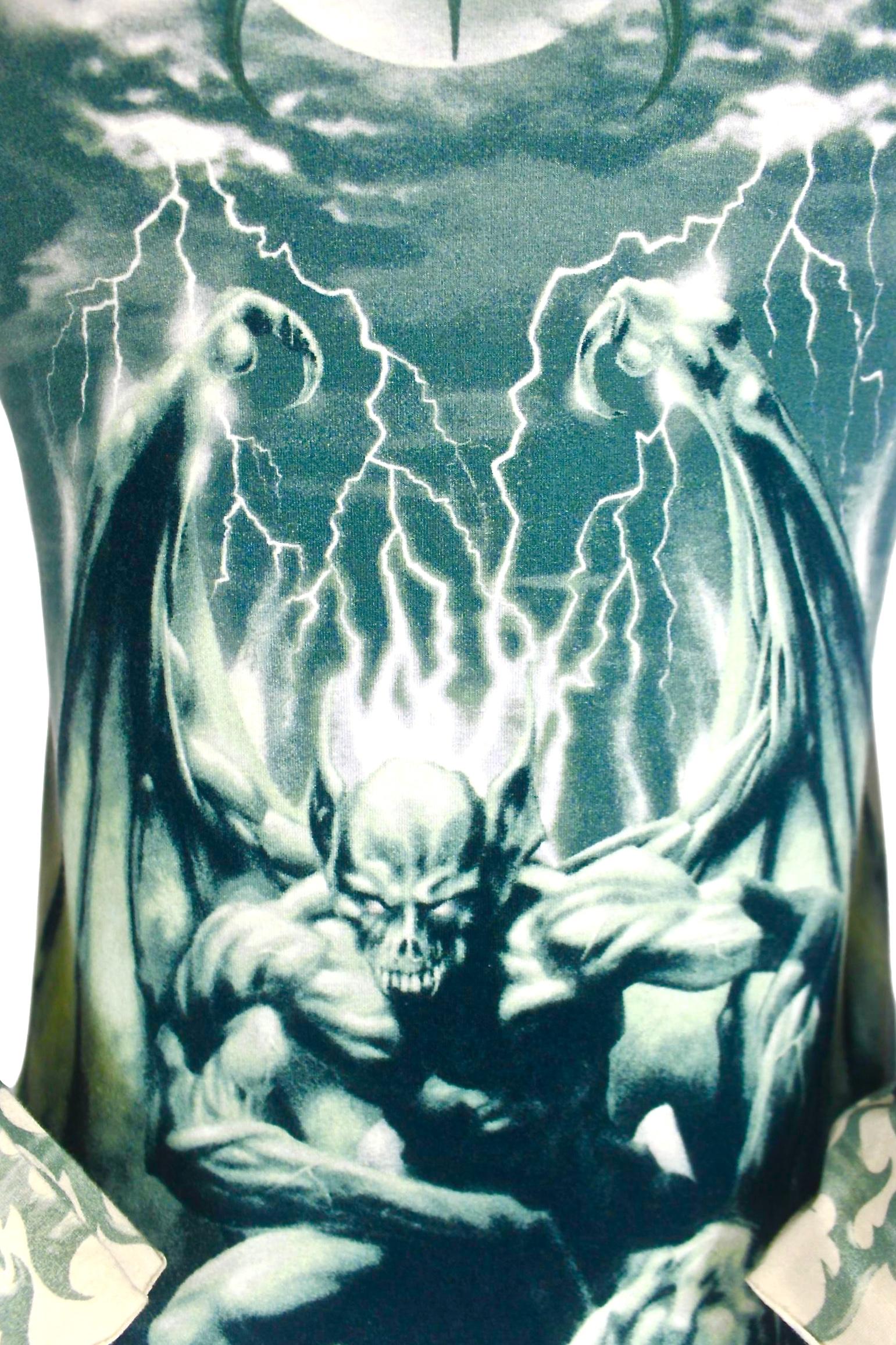 Jean Paul Gaultier Slashed and Stitched Demon Print T-Shirt 8