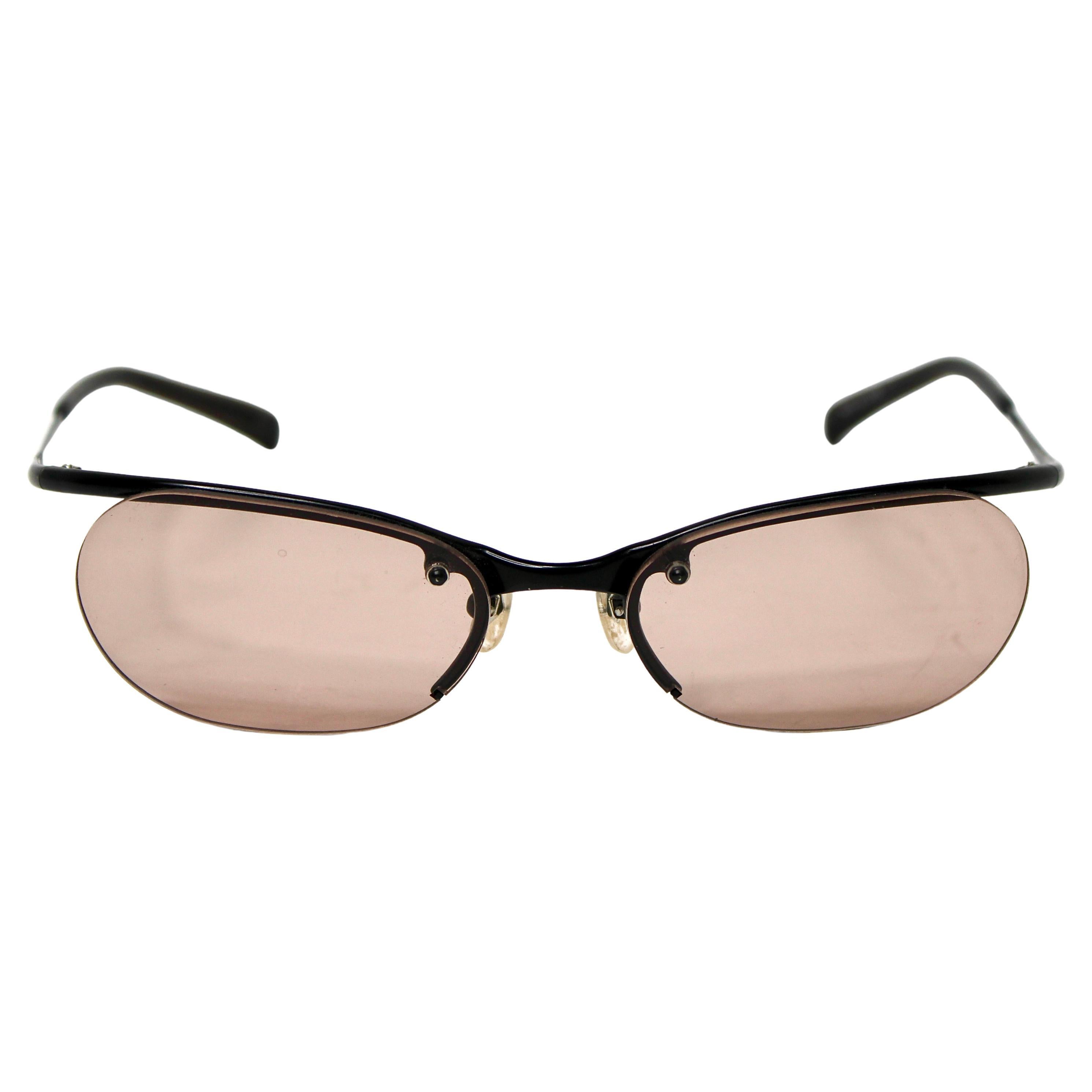 Gafas de sol Jean Paul Gaultier Slim sin montura y tintadas en marrón circa años 90 en venta