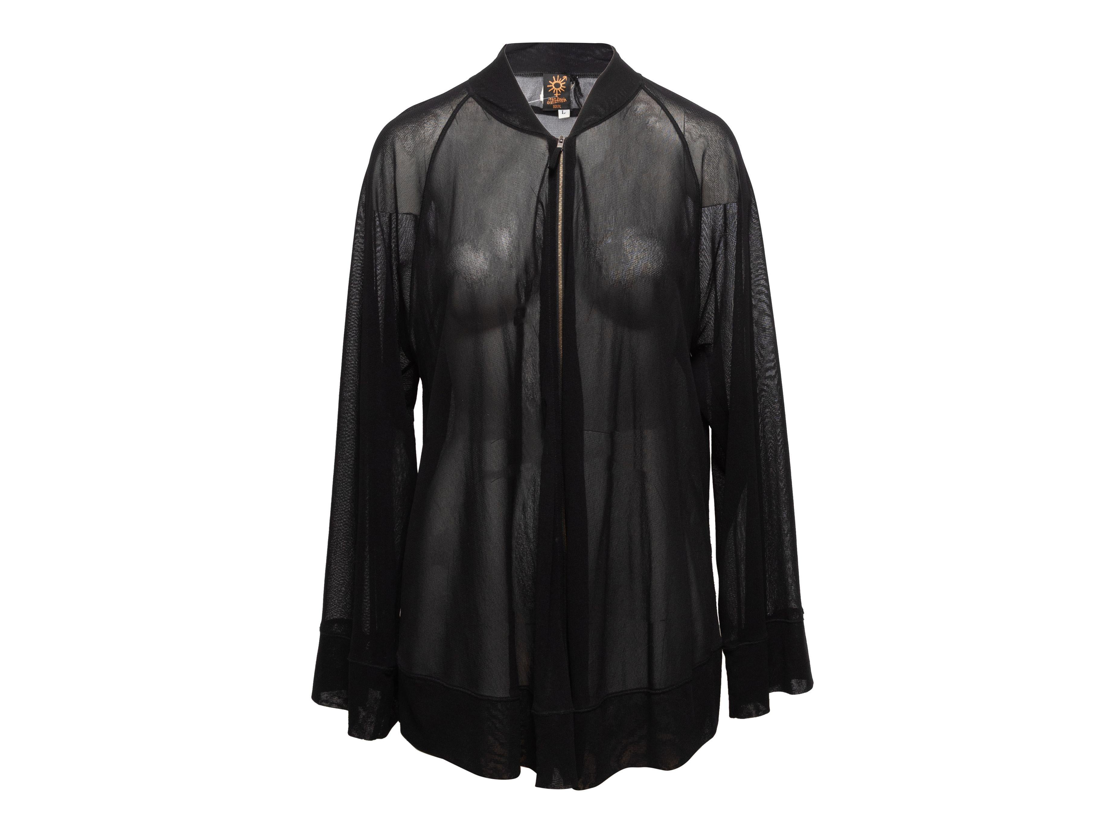Jean Paul Gaultier Soleil Black Mesh Jacket In Good Condition In New York, NY