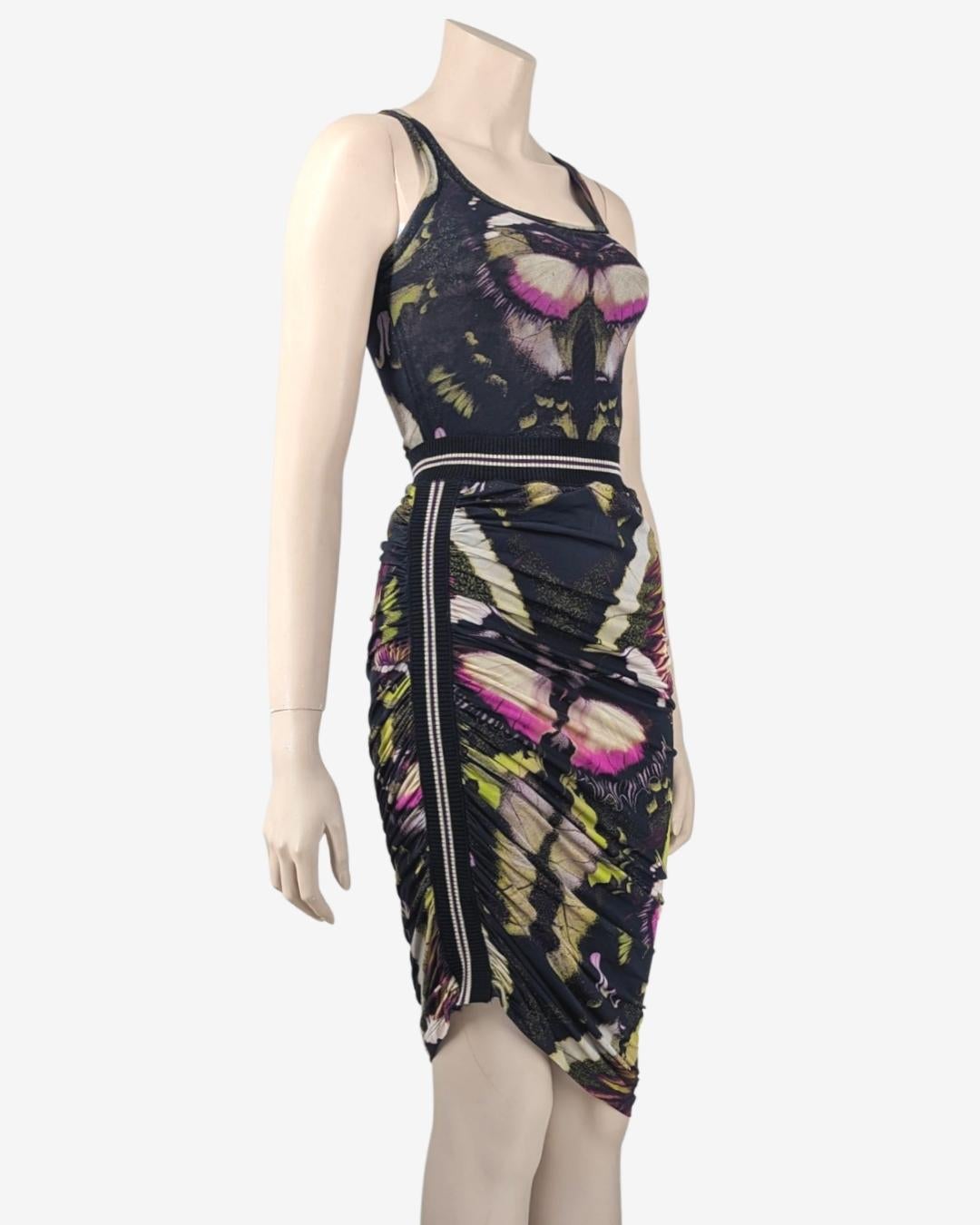 Nero Jean Paul Gaultier Set Farfalla in Rete - Canotta e Gonna in vendita